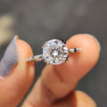Round Cut Engagement Ring With Distance Pave Band