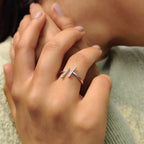 Open Gap Round Cut Moissanite Ring