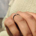 Open Gap Round Cut Moissanite Ring