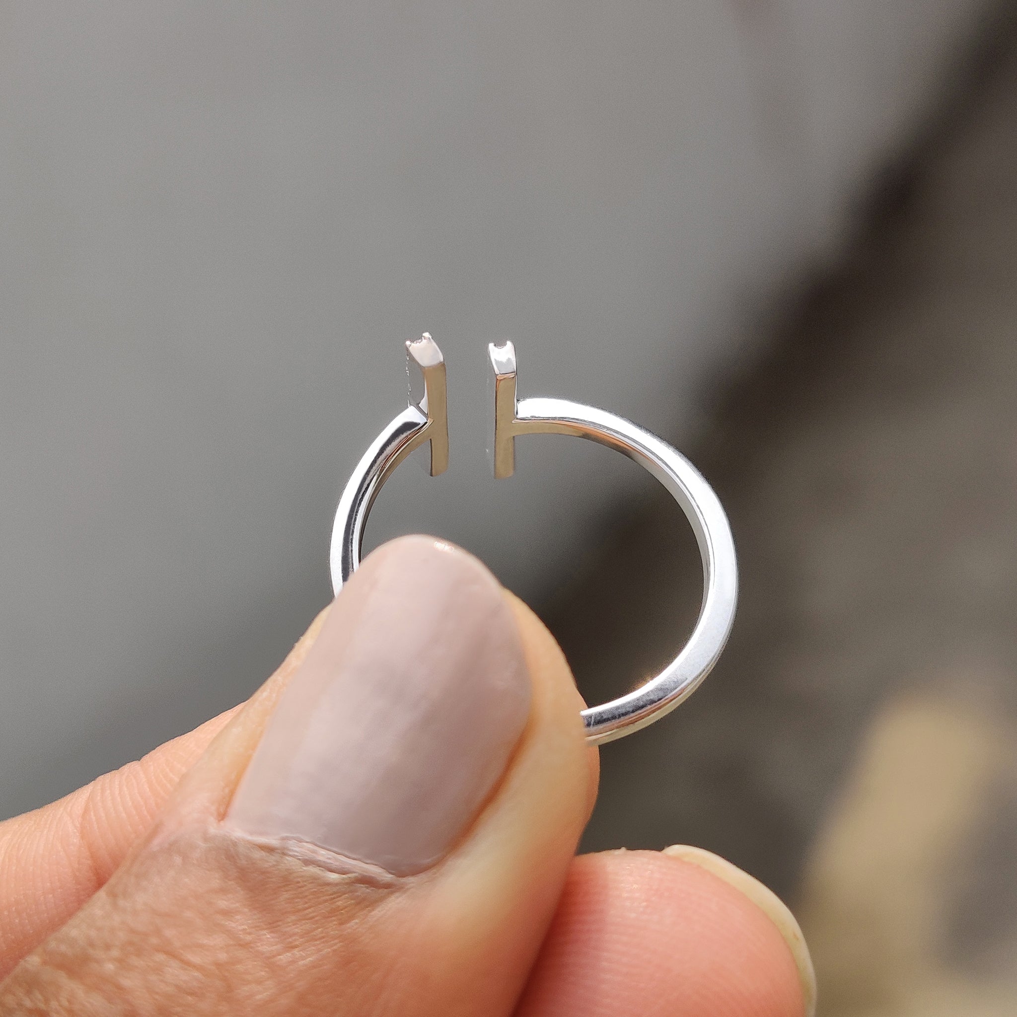 Open Gap Round Cut Moissanite Ring