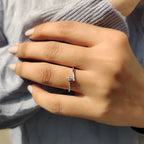Minimalist Wedding Band With Round Cut Moissanite