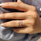 Minimalist Wedding Band With Round Cut Moissanite