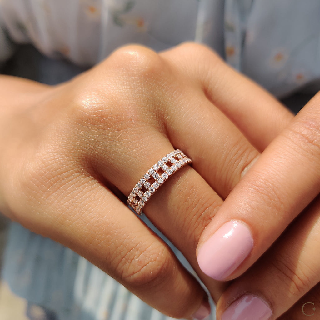 Eternity Round Diamond Rose Gold Band
