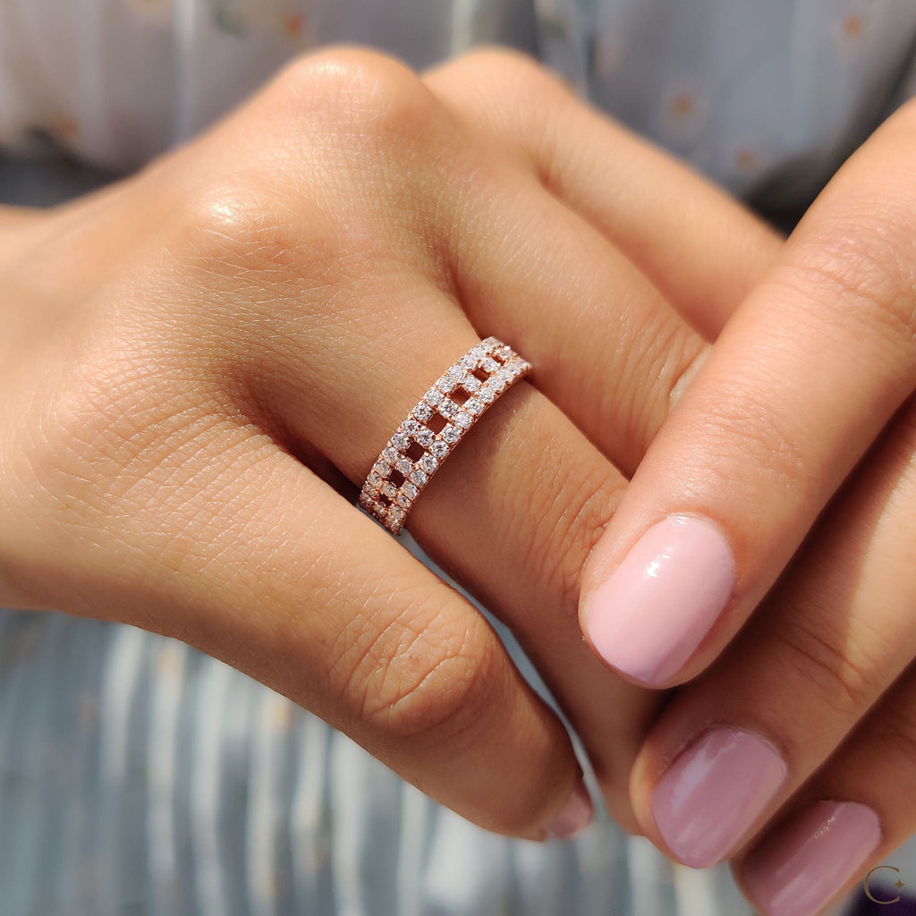 Eternity Round Diamond Rose Gold Band