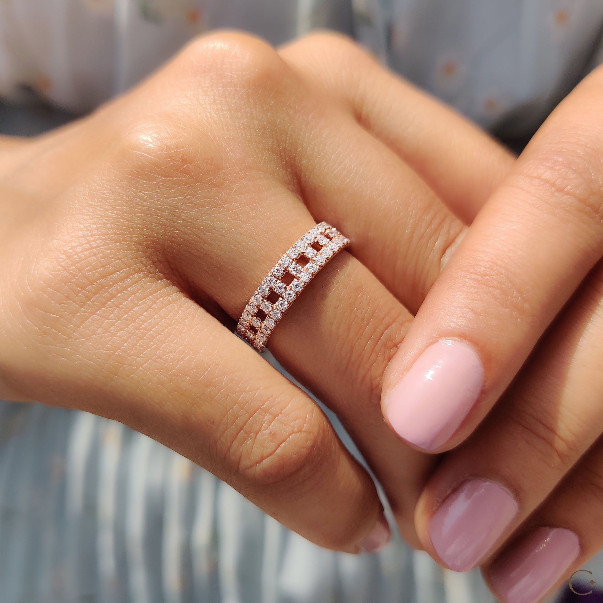 Eternity Round Diamond Rose Gold Band