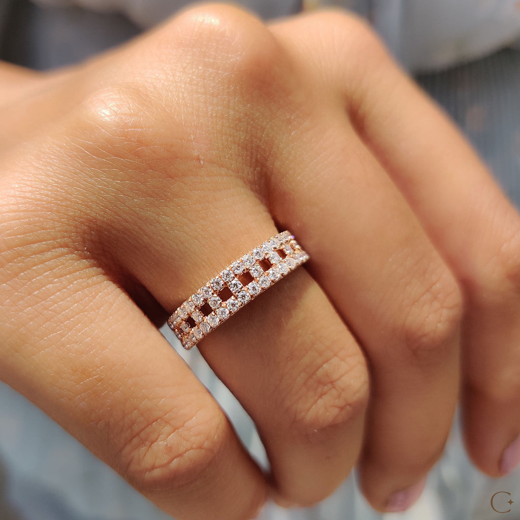 Eternity Round Diamond Rose Gold Band