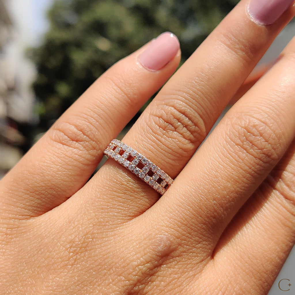 Eternity Round Diamond Rose Gold Band