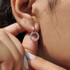 Round Cut Open Circle Diamond Earrings