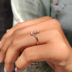 3 Stone Engagement Ring With Bypass Setting
