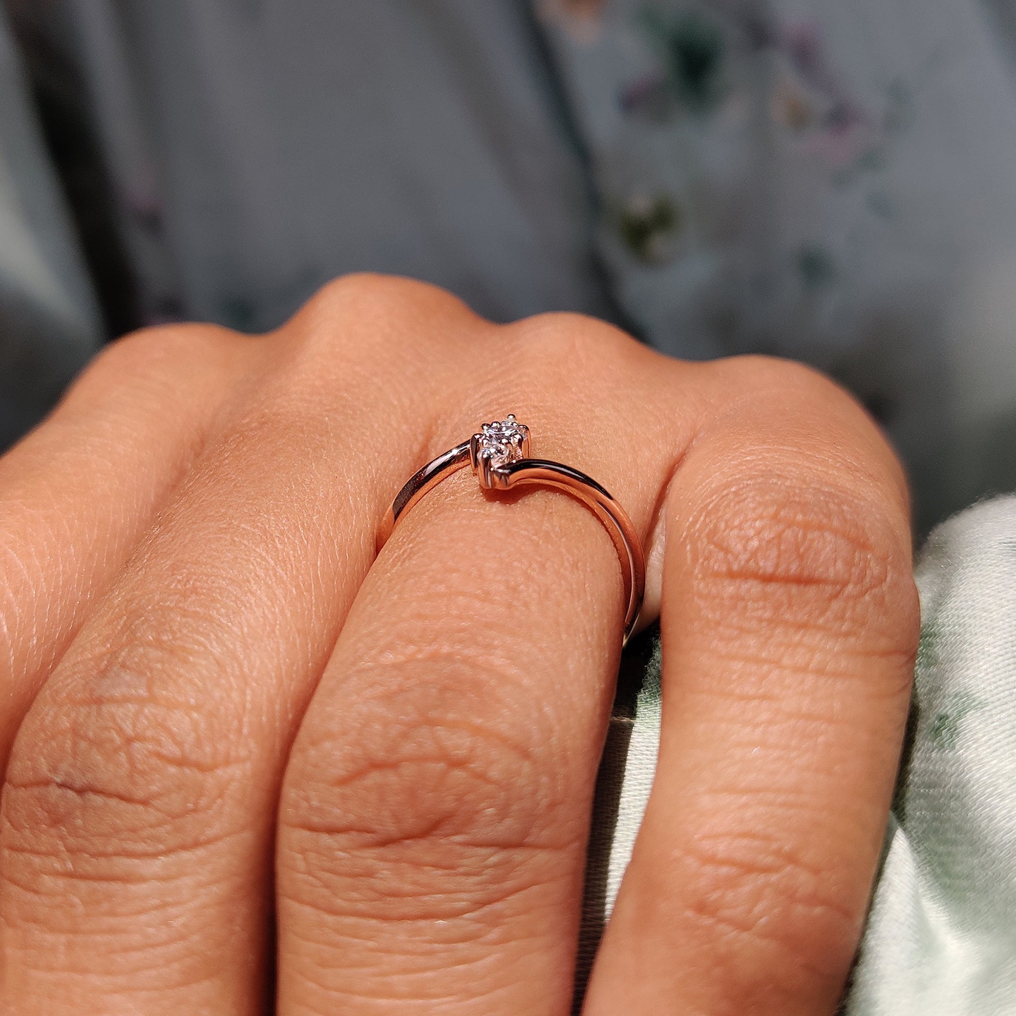 3 Stone Engagement Ring With Bypass Setting