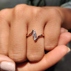 3 Stone Engagement Ring With Bypass Setting