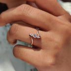 3 Stone Engagement Ring With Bypass Setting
