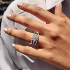 Round Shaped Moissanite Band With Enhancer Style