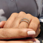 Round Shaped Moissanite Band With Enhancer Style