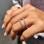 Round Shaped Moissanite Band With Enhancer Style