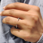 Round Diamond Wedding Band - Open Gap Design