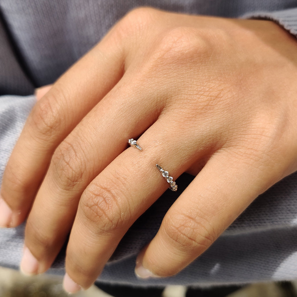 Open Gap Wedding Band In round Cut