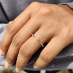Round Diamond Wedding Band - Open Gap Design