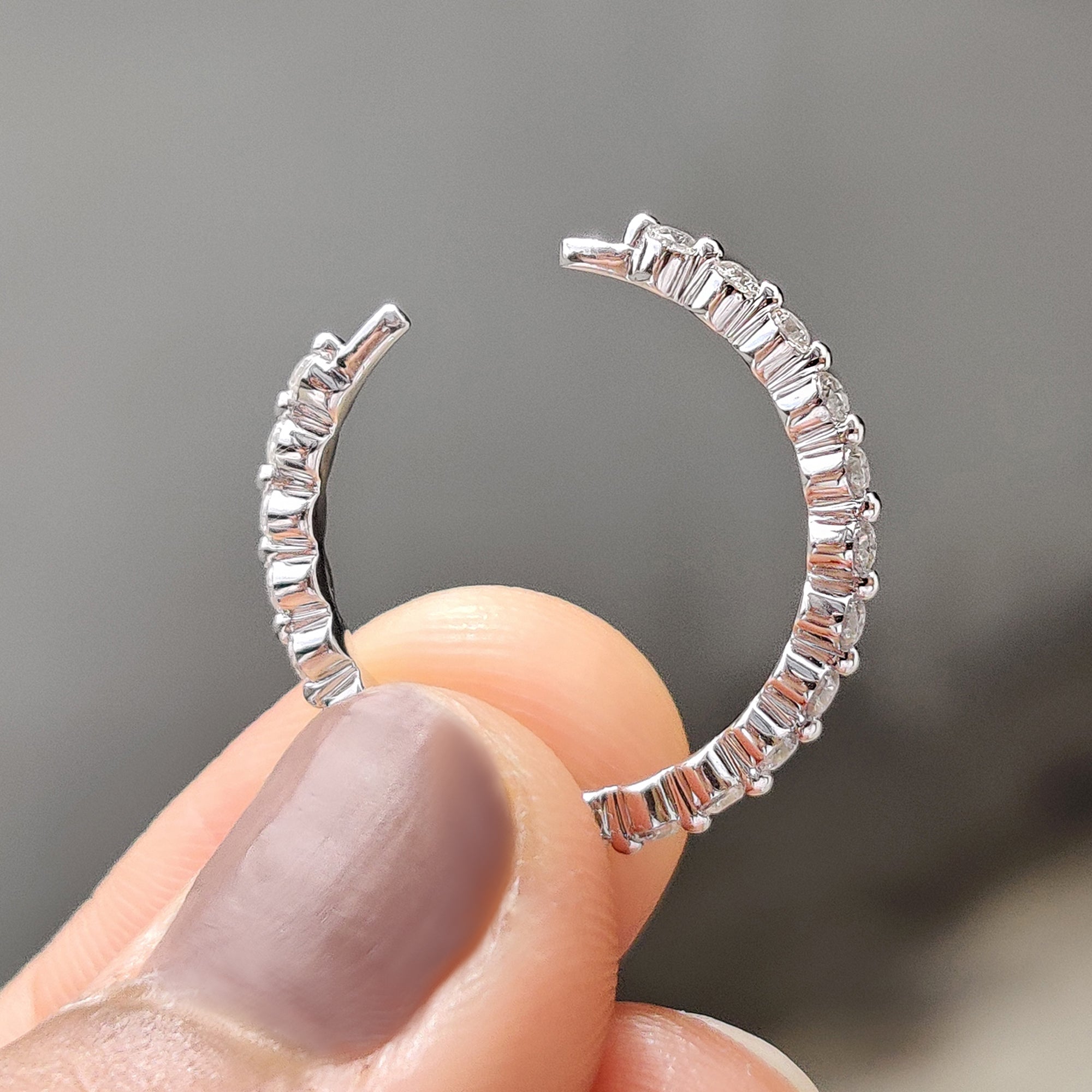 Round Diamond Wedding Band - Open Gap Design