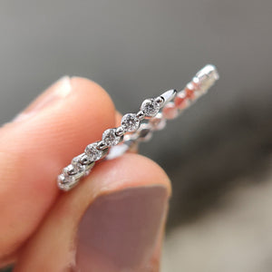 Round Diamond Wedding Band - Open Gap Design