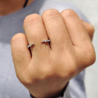 Round Diamond Wedding Band - Open Gap Design