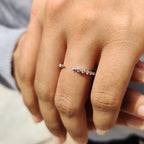 Round Diamond Wedding Band - Open Gap Design