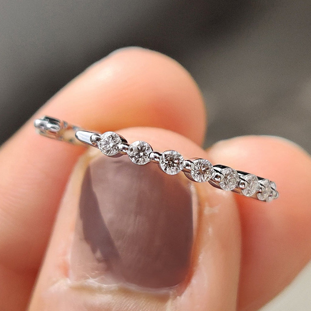 Open Gap Wedding Band In round Cut