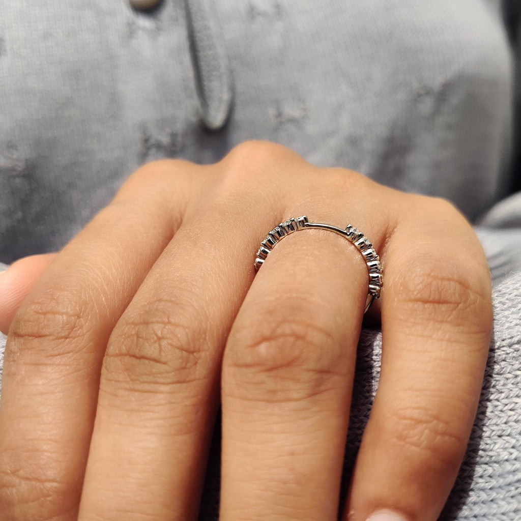 Unique Wedding Band - Round Diamonds