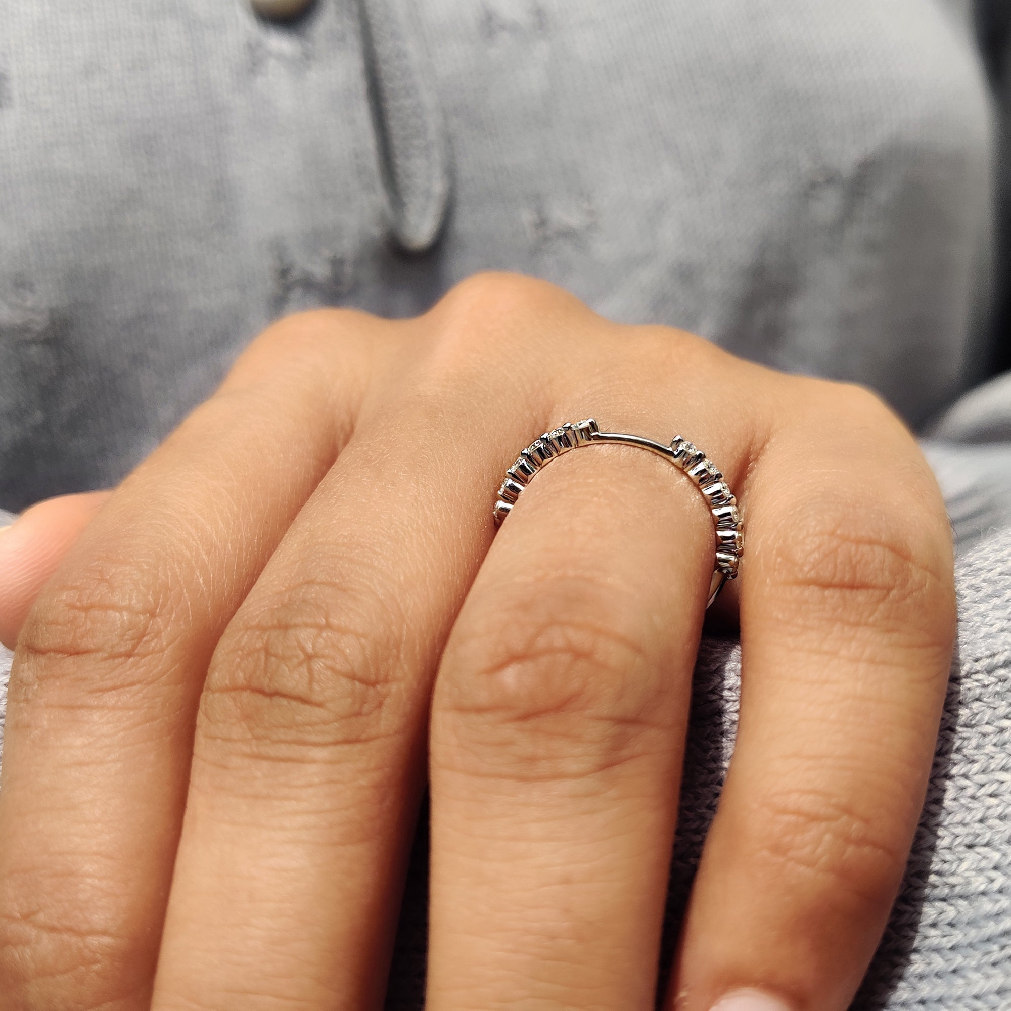 Unique Wedding Band - Round Diamonds