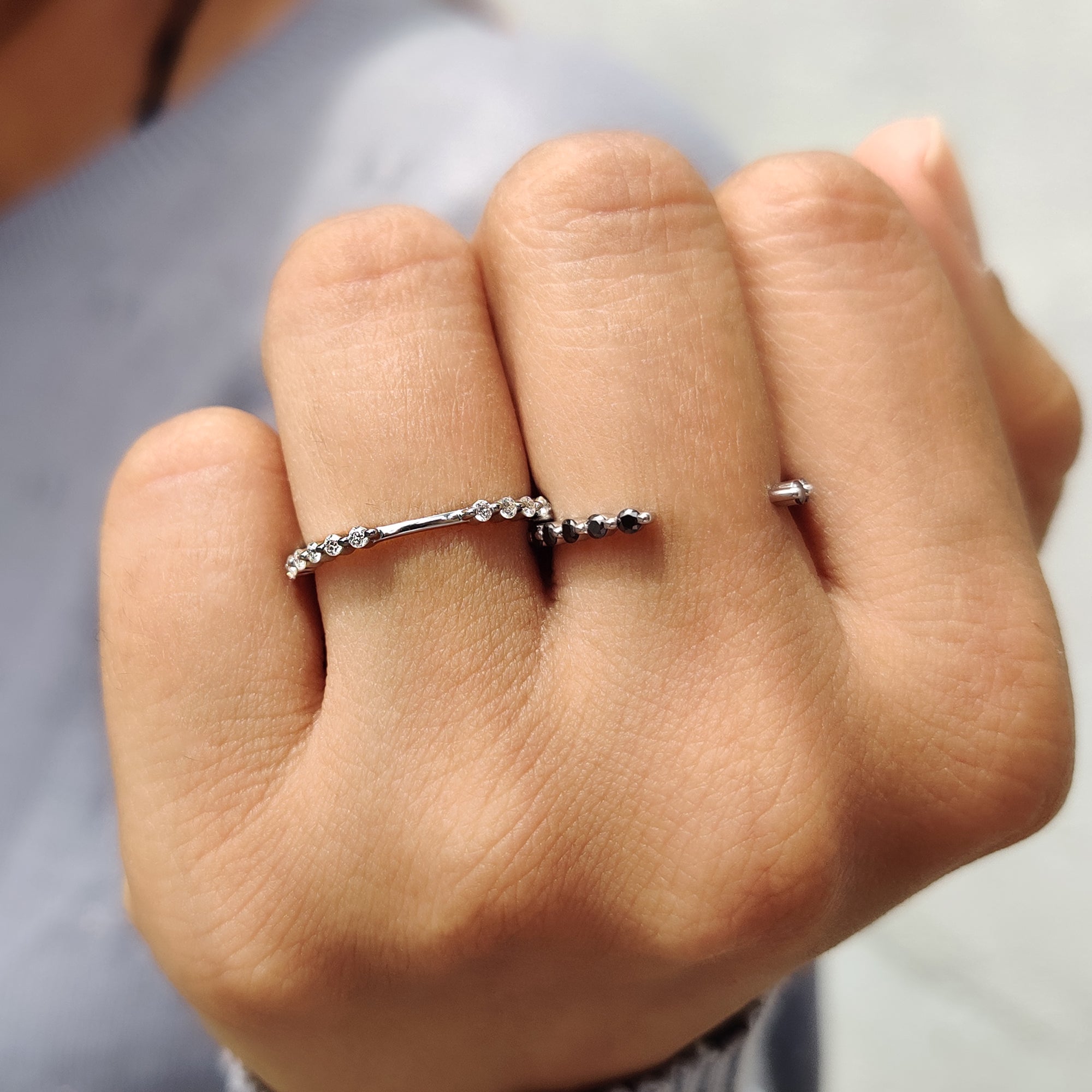 Unique Wedding Band - Round Diamonds