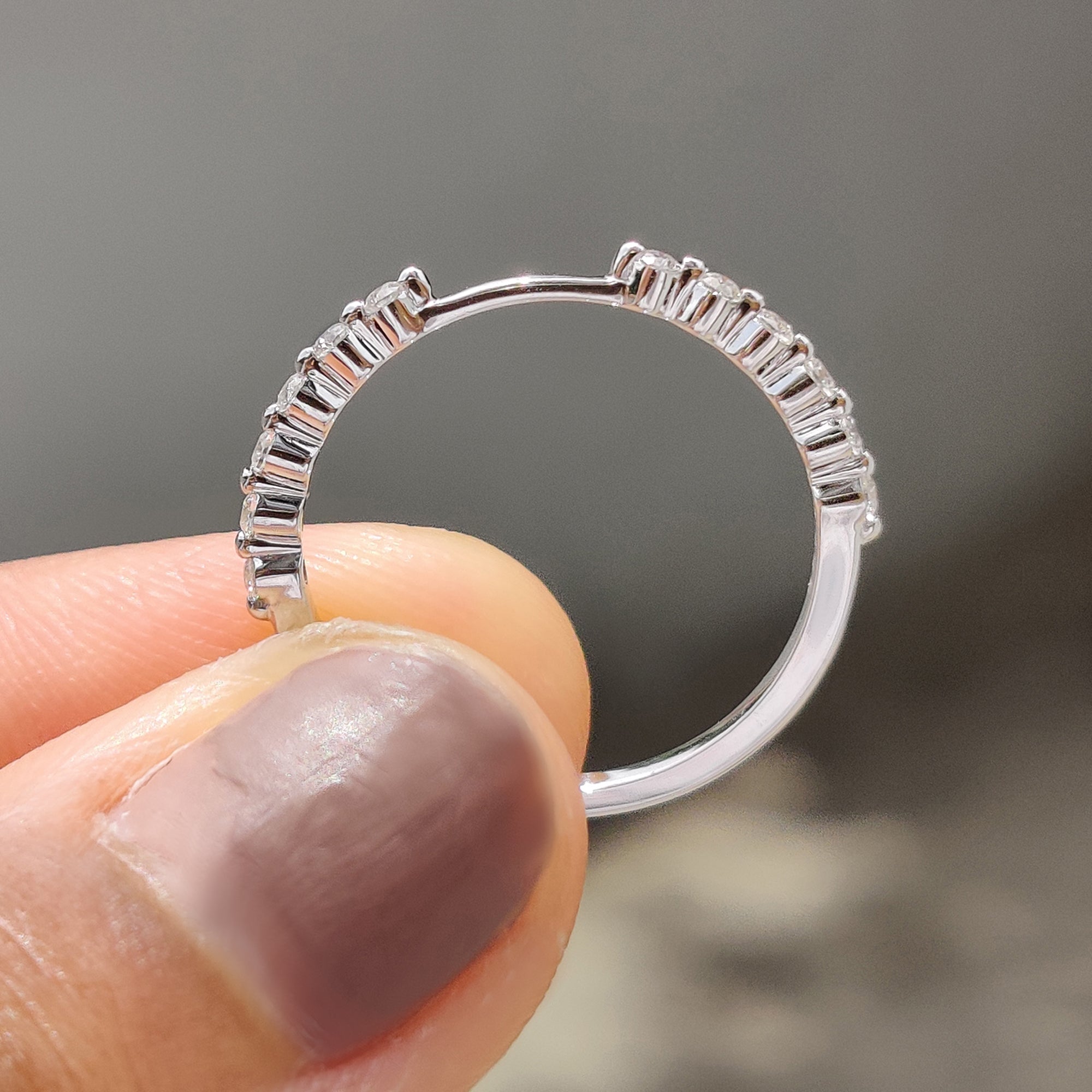 Unique Wedding Band - Round Diamonds