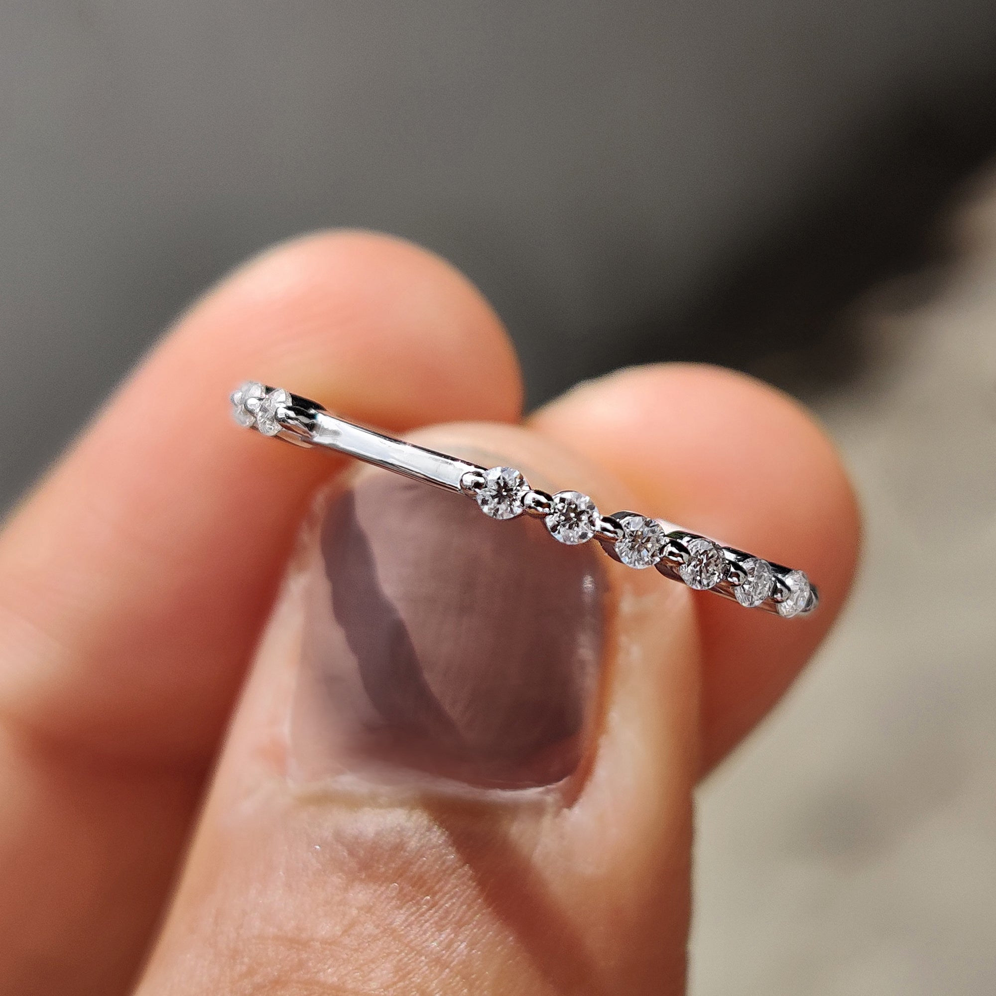 Unique Wedding Band - Round Diamonds