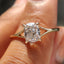 Elongated Cushion Cut Diamond Ring