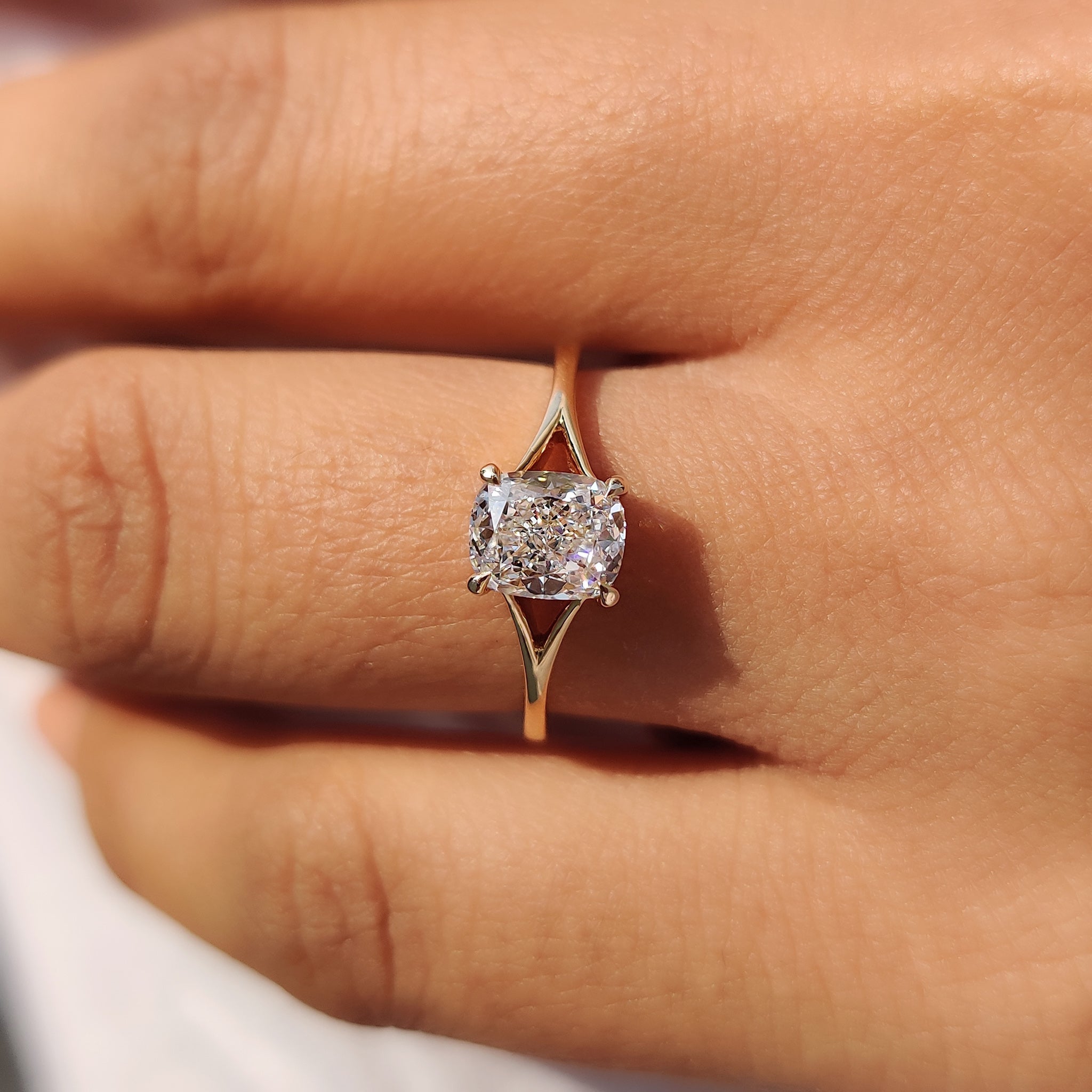 Elongated Cushion Cut Diamond Ring Secondary image