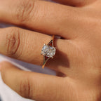 Elongated Cushion Cut Diamond Ring