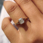 Elongated Cushion Cut Diamond Ring