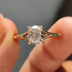 Elongated Cushion Cut Diamond Ring