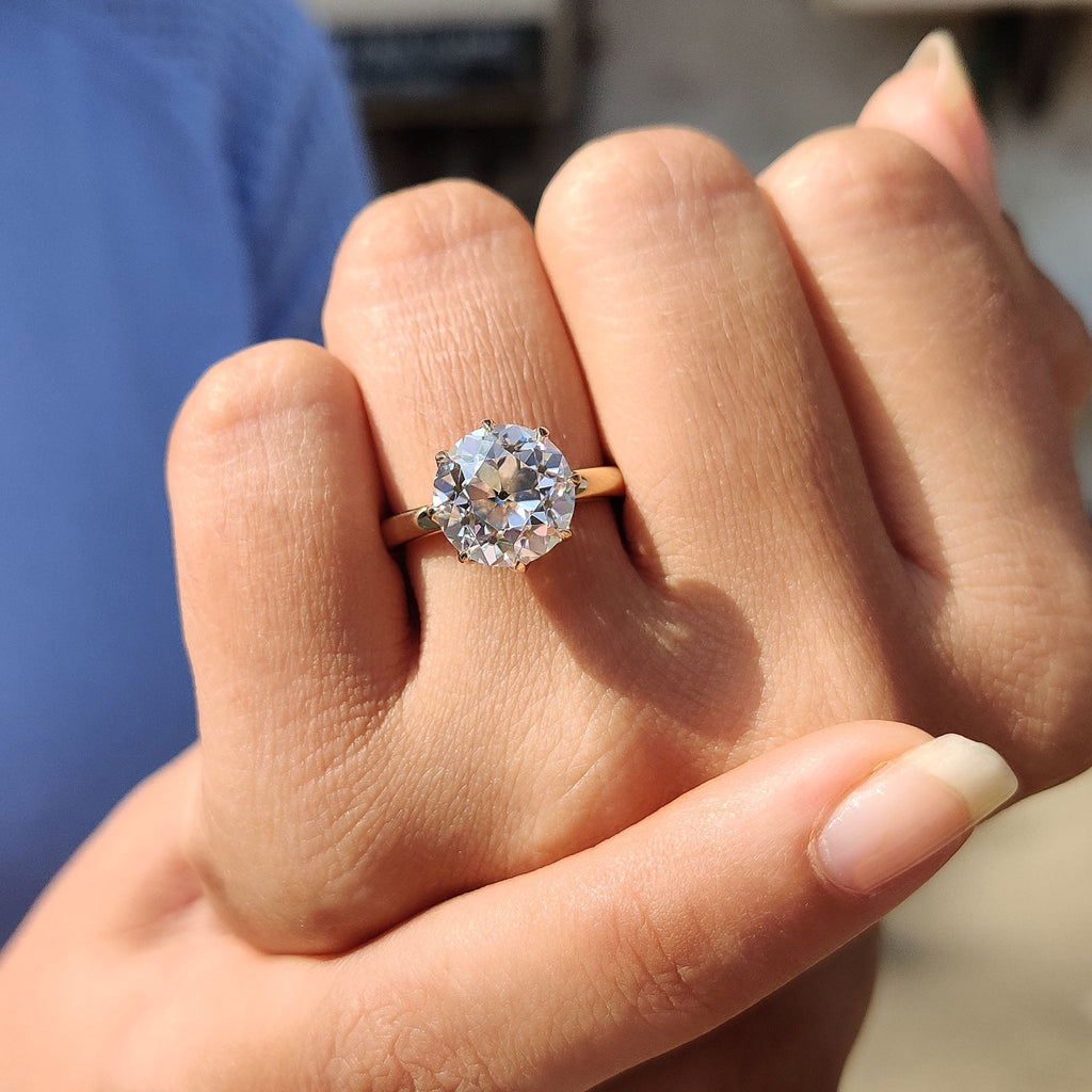 Round Old European Cut Engagement Ring
