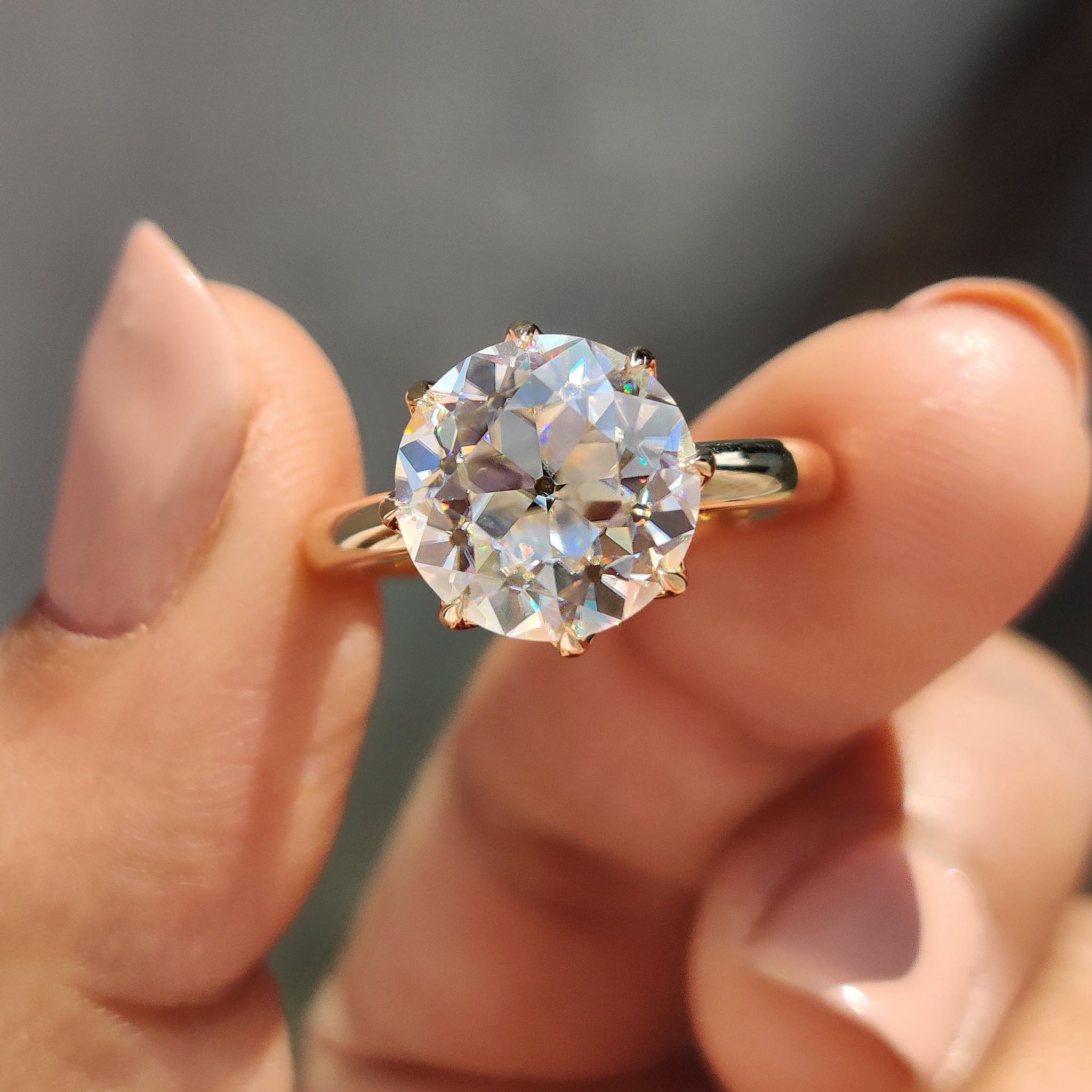 Round Old European Cut Engagement Ring