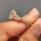 Octavia Cut Hidden Halo Engagement Ring