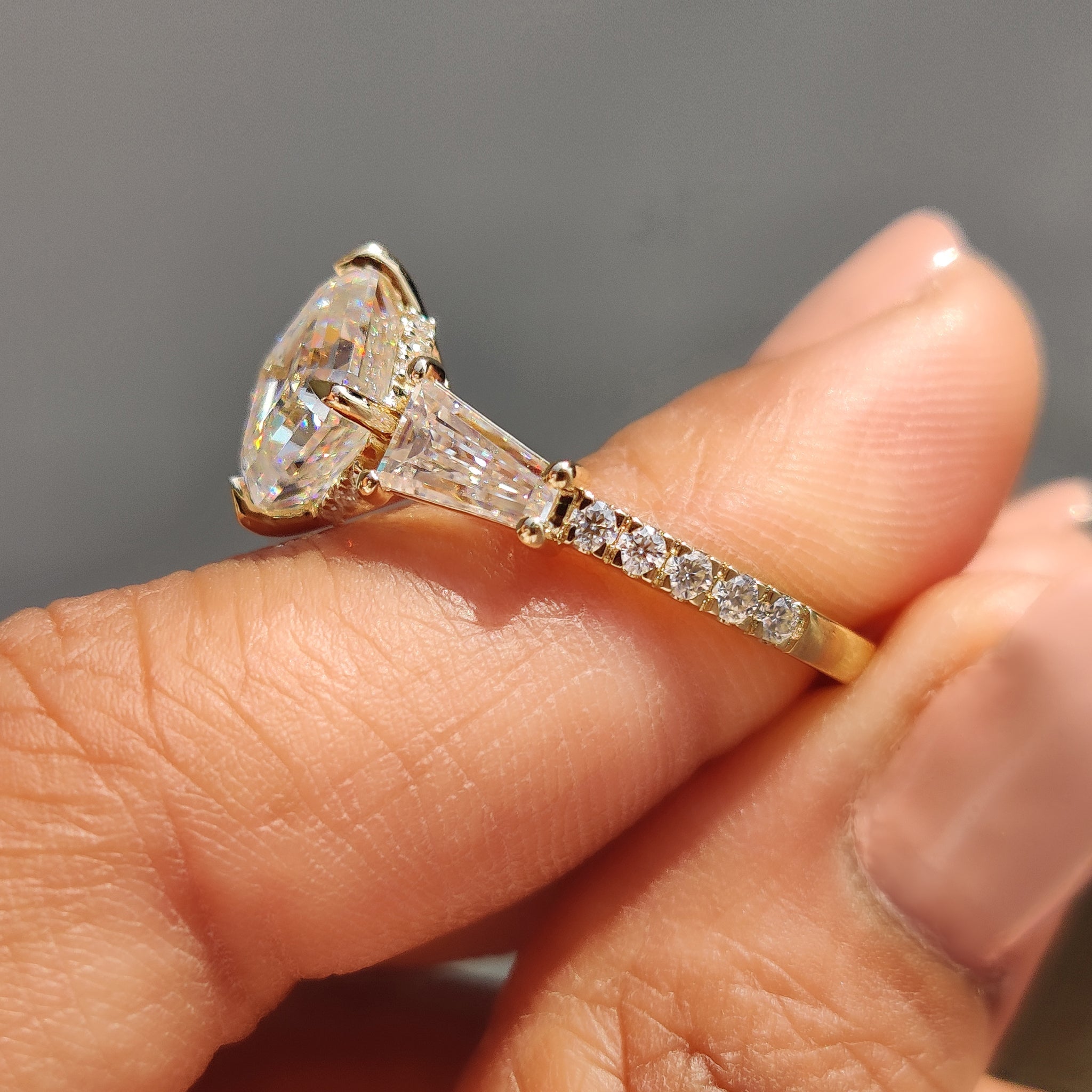 Octavia Cut Hidden Halo Engagement Ring