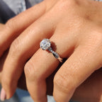 Twisted Pave Hexagon Engagement Ring