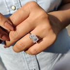 Pear And Emerald Cut Ring In Toi Et Moi Style
