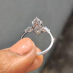 Marquise Moissanite Ring With 2 Kite Side Stone