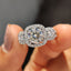 Round Cut Moissanite Engagement Ring in Split Pave Set