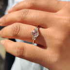 Three Stone Round Rose Cut Ring