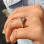 Three Stone Round Rose Cut Ring