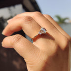 Three Stone Round Rose Cut Ring