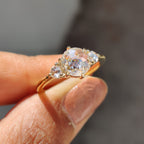 Three Stone Round Rose Cut Ring