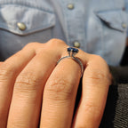Royal Dark Blue Pear Shaped Engagement Ring